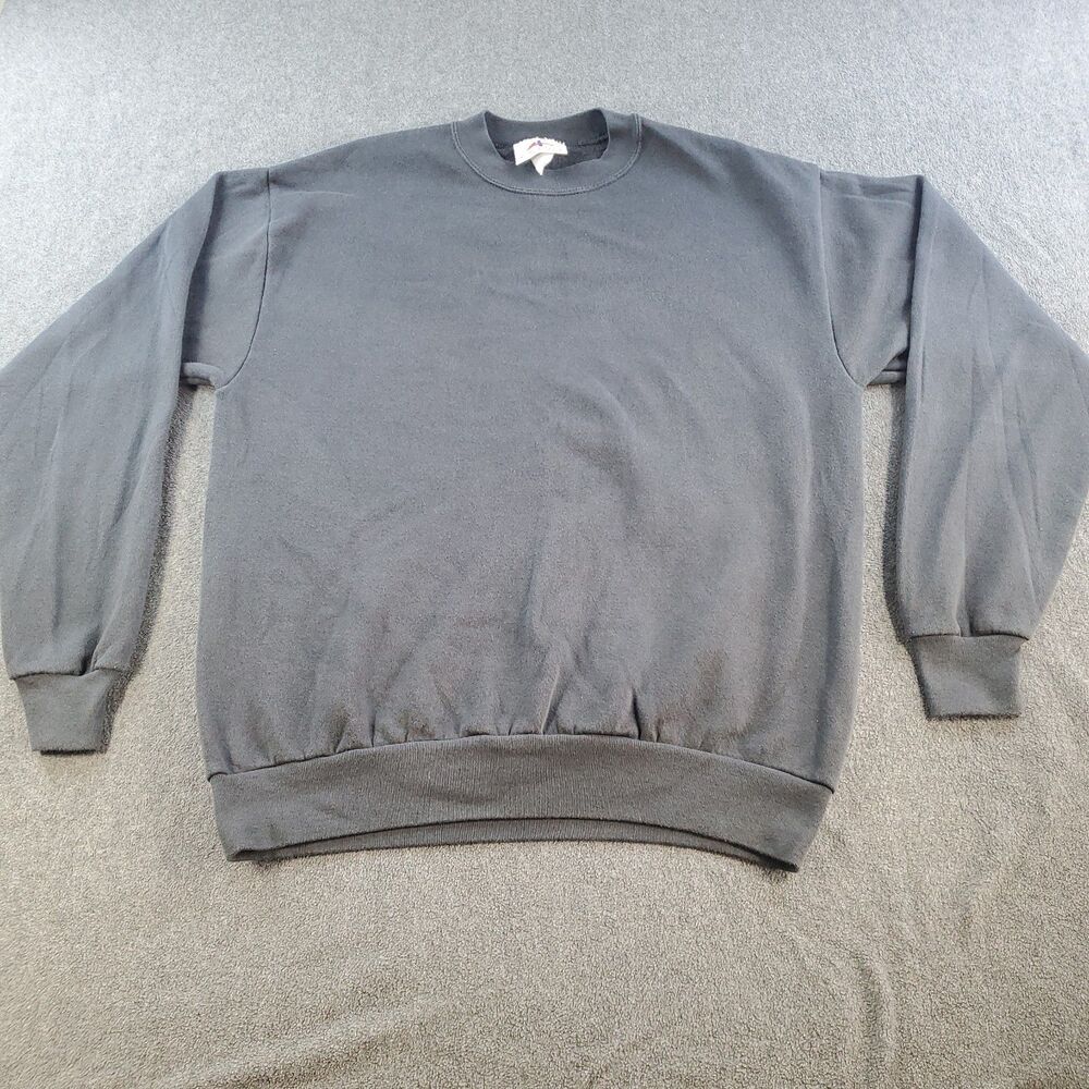 Vintage Athletech Blank Shirt Mens  Long Sleeve Black